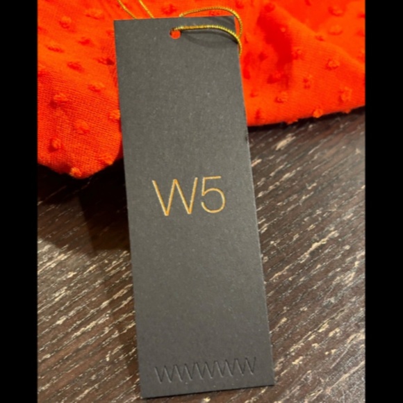 W5 Anthropologie Orange Sleeveless Swiss Dot High Neck Blouse Size M - NWT - Picture 9 of 13